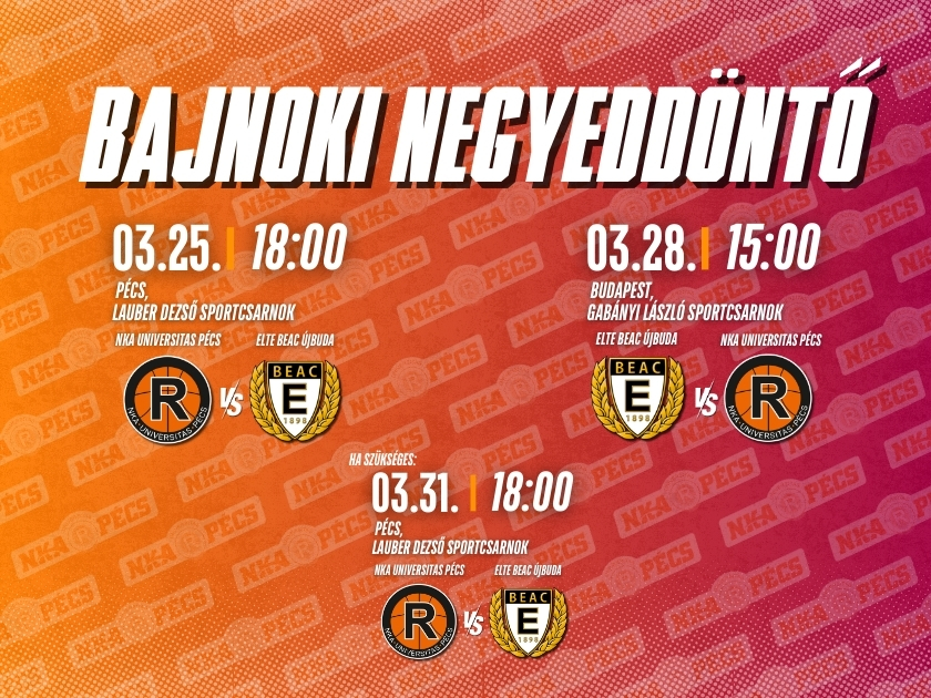 Az ELTE BEAC Újbuda ellen, március 25-én kezdjük a negyeddöntőt